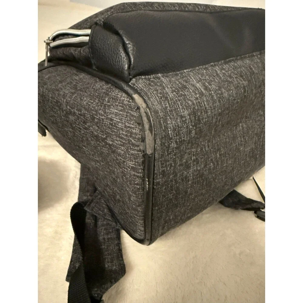 Banana‎ Fish Midi Backpack Diaper Bag Gray Black Insulated Bottle Holder